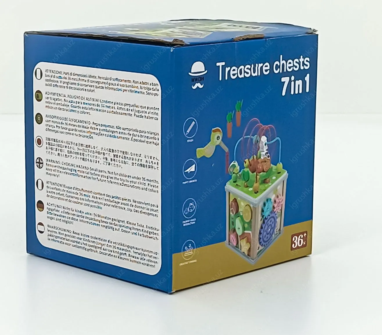 картинка Развивающий деревянный куб "Treasure chests 7 in 1" от магазина igrushka.uz