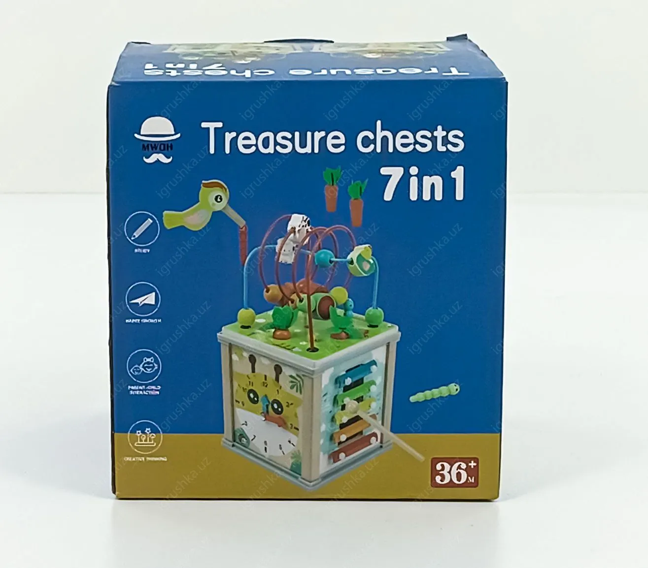 картинка Развивающий деревянный куб "Treasure chests 7 in 1" от магазина igrushka.uz
