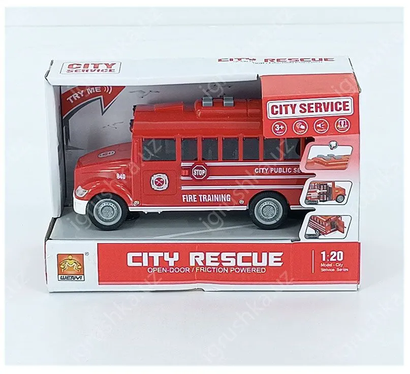 картинка АВТОБУС СО СВЕТОМ И ЗВУКОМ КРАСНЫЙ WENYI (WY940A/B/C) от магазина igrushka.uz