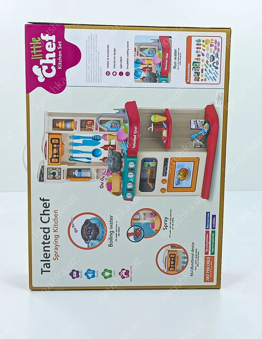картинка Игровой набор кухня Talented Chef Little Chef, 65 предметов, с распылением от магазина igrushka.uz