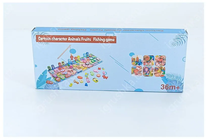 картинка Монтессори игрушки из дерева, развивающий магнитный сортер рыбалка, от магазина igrushka.uz