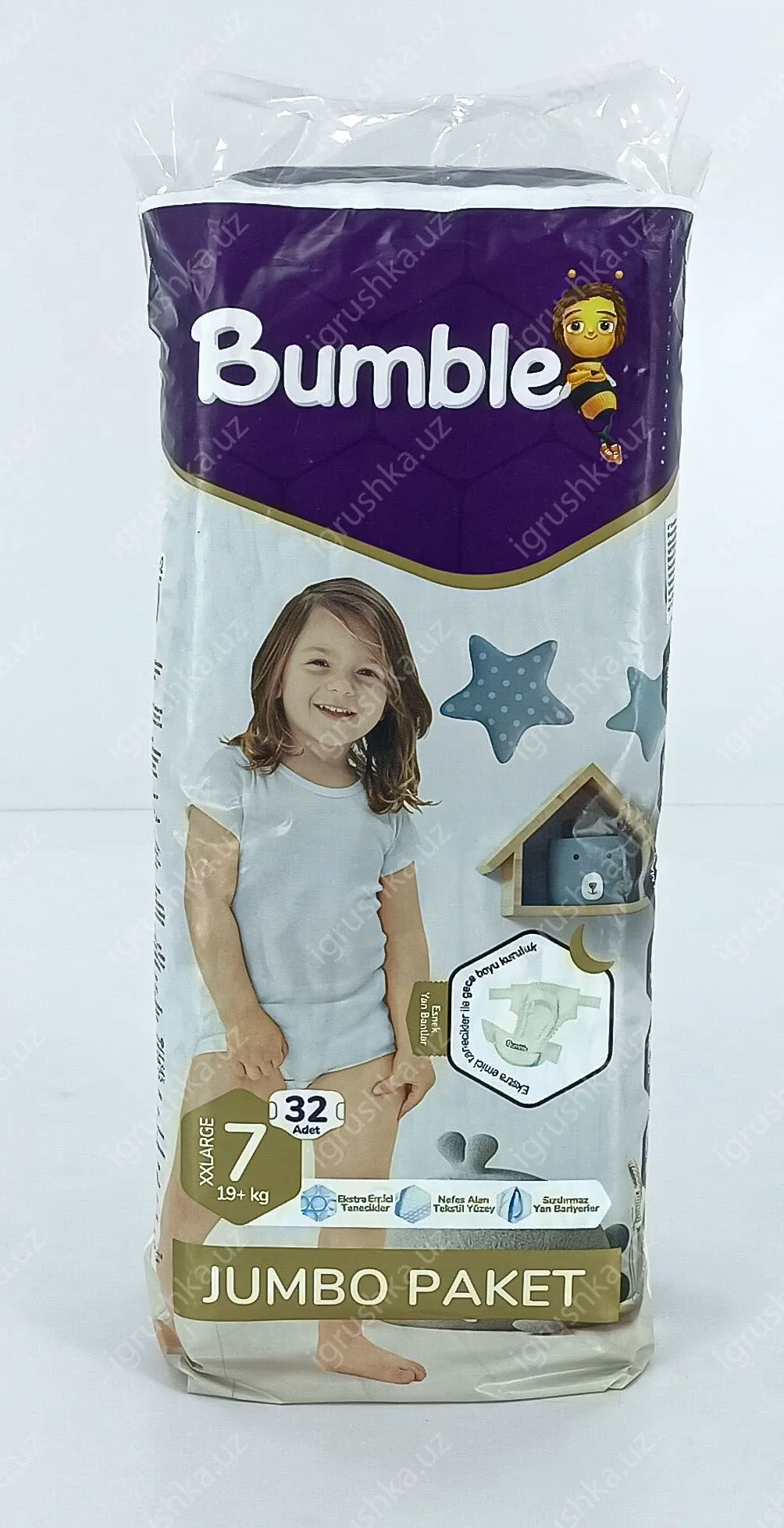 картинка Детские подгузники Bumble 6 JUMBO PAKET (19-+ кг) 32 шт. от магазина igrushka.uz
