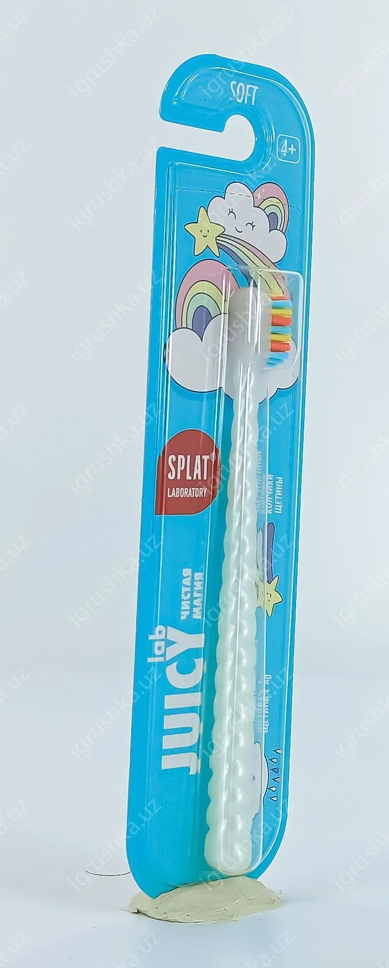 картинка Зубная щетка SPLAT JUICY LAB Магия единорога для детей. Голубой Жемчужная от магазина igrushka.uz