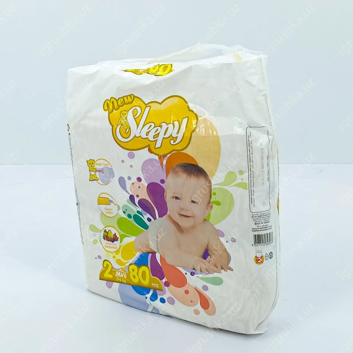 картинка Детские подгузники New Sleepy 3-6 кг 2-Мини 80 шт от магазина igrushka.uz