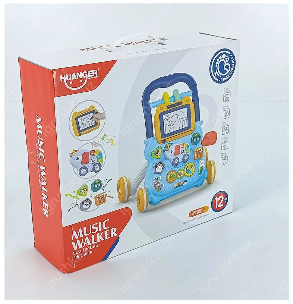 картинка Ходунки “Веселый слоник” (цвет голубой) в коробке HE0810 от магазина igrushka.uz