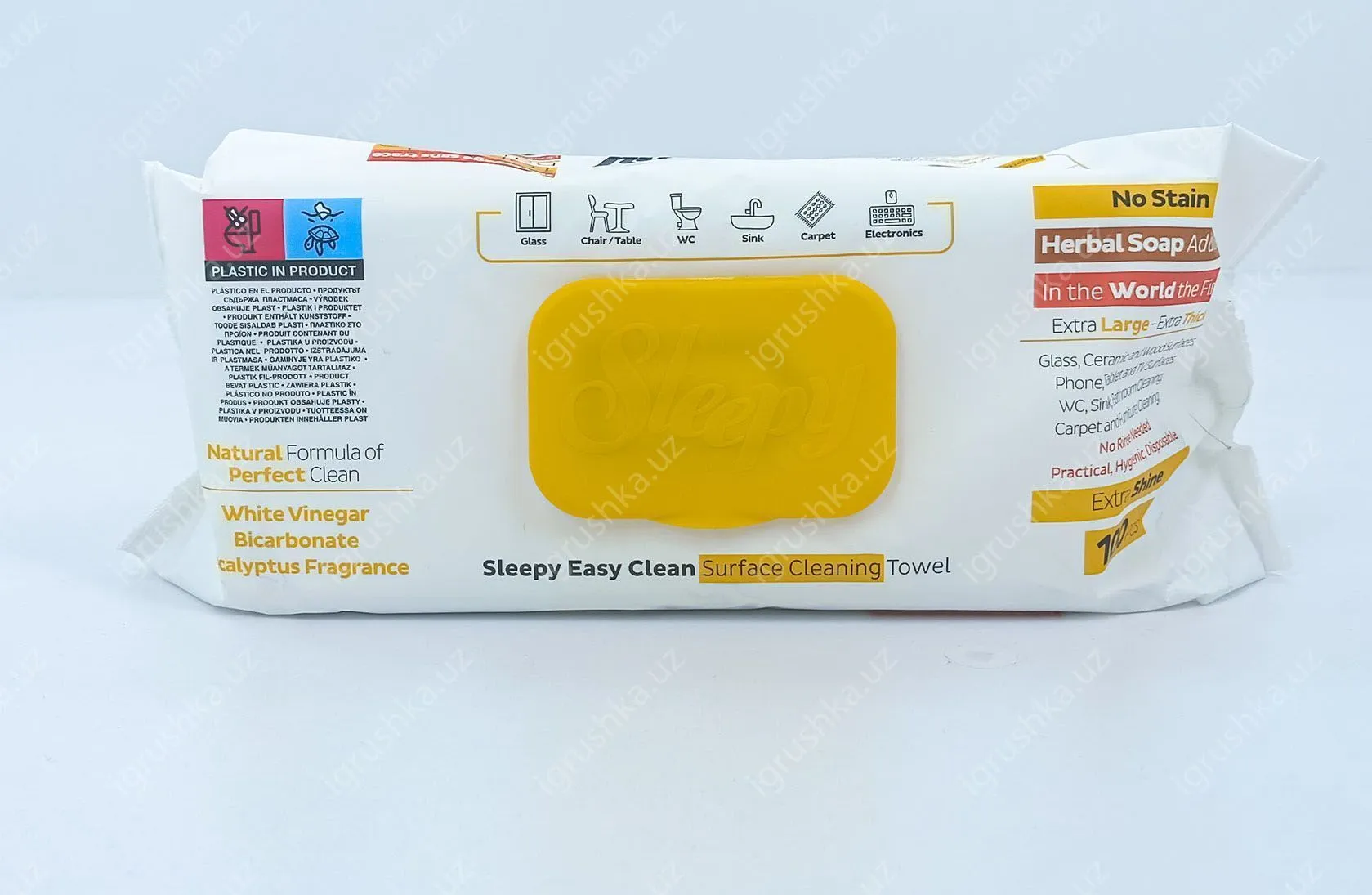 картинка Уксусные влажные салфетки для мамы Sleepy Easy Clean Surface Cleaning Towel , 100 штук, Easy Shine от магазина igrushka.uz