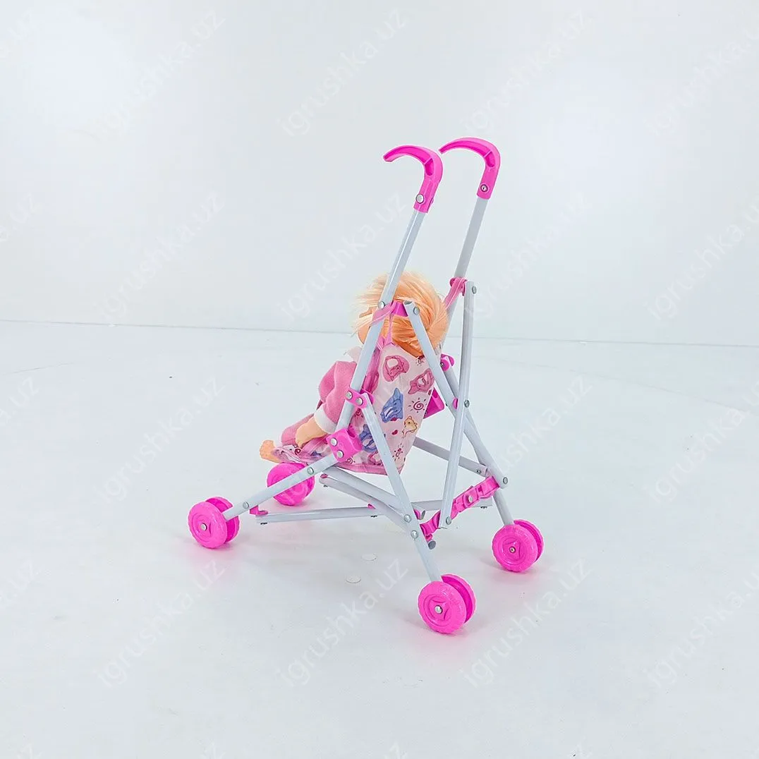 картинка Кукла с коляской Т45-6 закрывает глаза, высота 40 см от магазина igrushka.uz