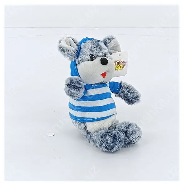 картинка Мягкая игрушка Мышонок Zak Toys в синей толстовке, 24 см от магазина igrushka.uz