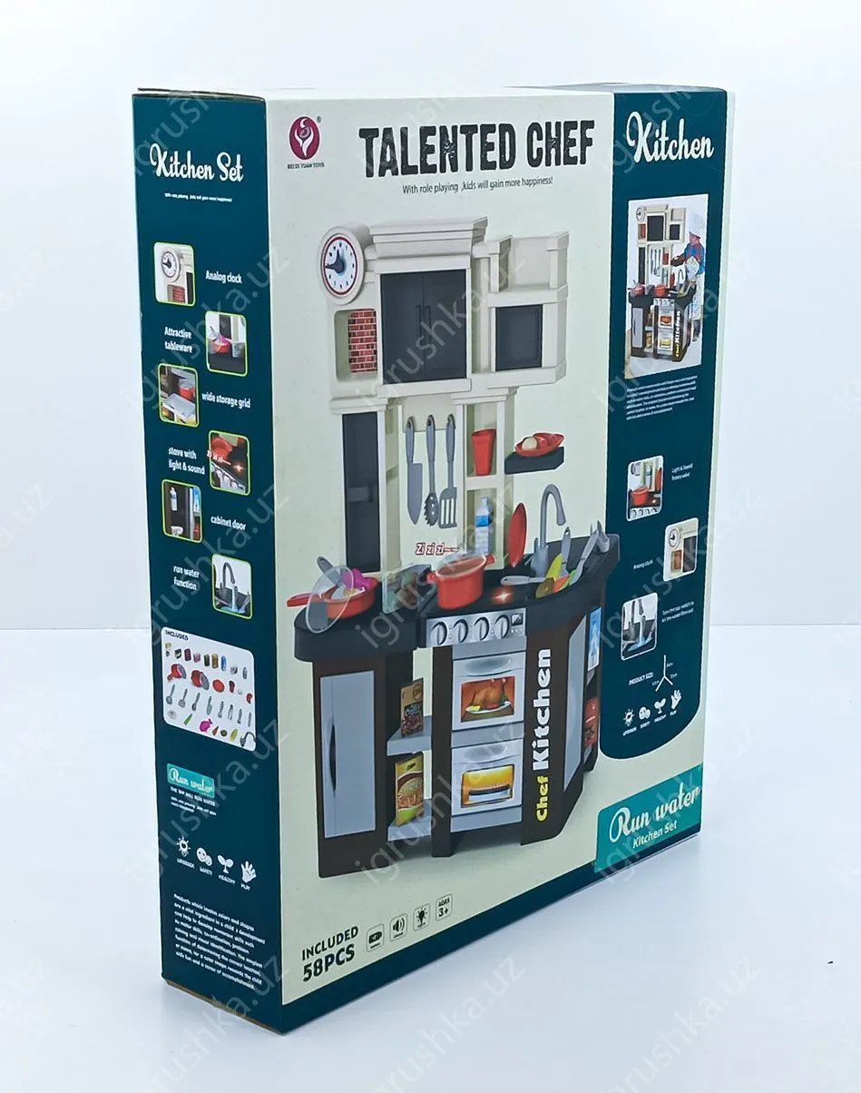 картинка Игровая кухня Talented Chef с проточной водой и светом (58 предметов) от магазина igrushka.uz