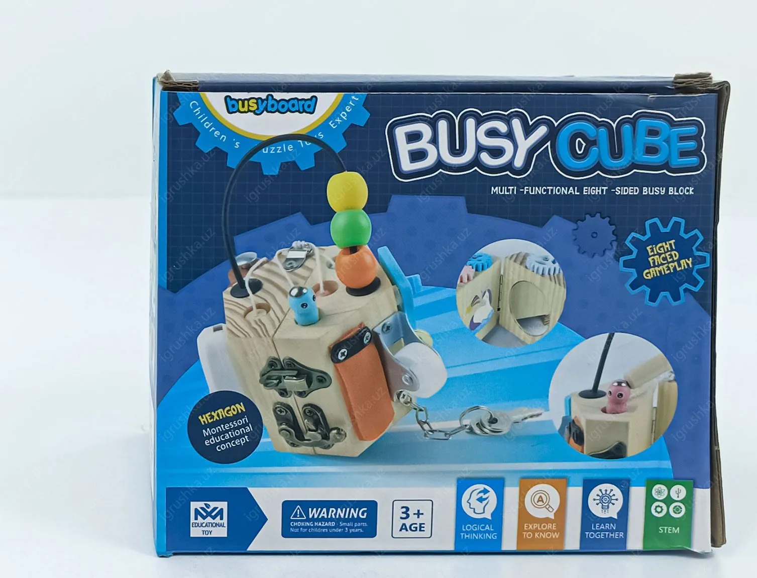картинка Логическая игра бизиборд деревянная, Busy Cube от магазина igrushka.uz