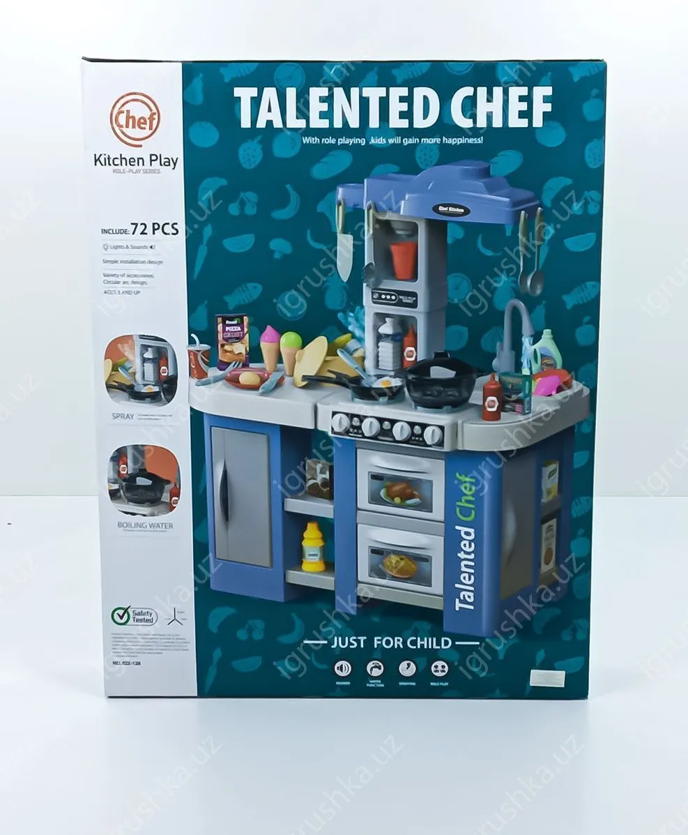 картинка Интерактивная кухня 72.5 см Talented Chef с водой, паром, со светом, звуком, 922-125 / 72 предметов от магазина igrushka.uz