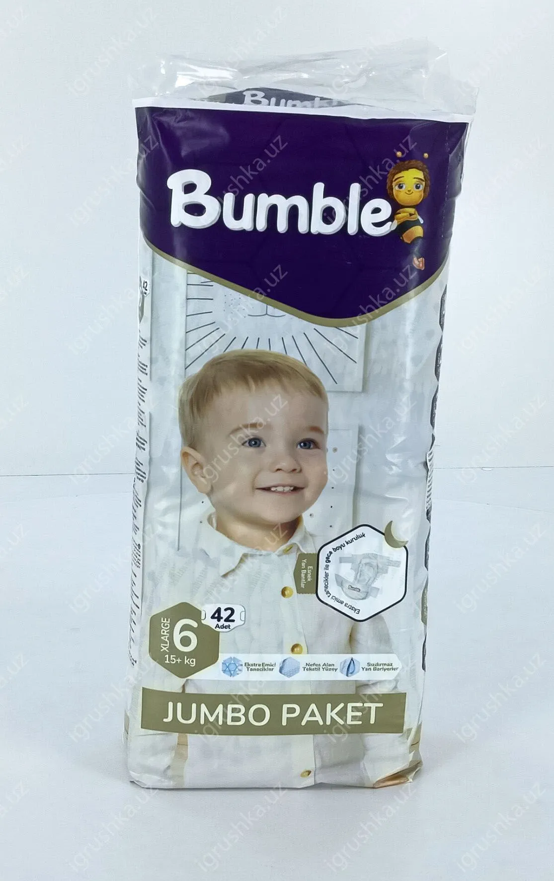 картинка Детские подгузники Bumble 6 JUMBO PAKET (15-30 кг) 42 шт. от магазина igrushka.uz