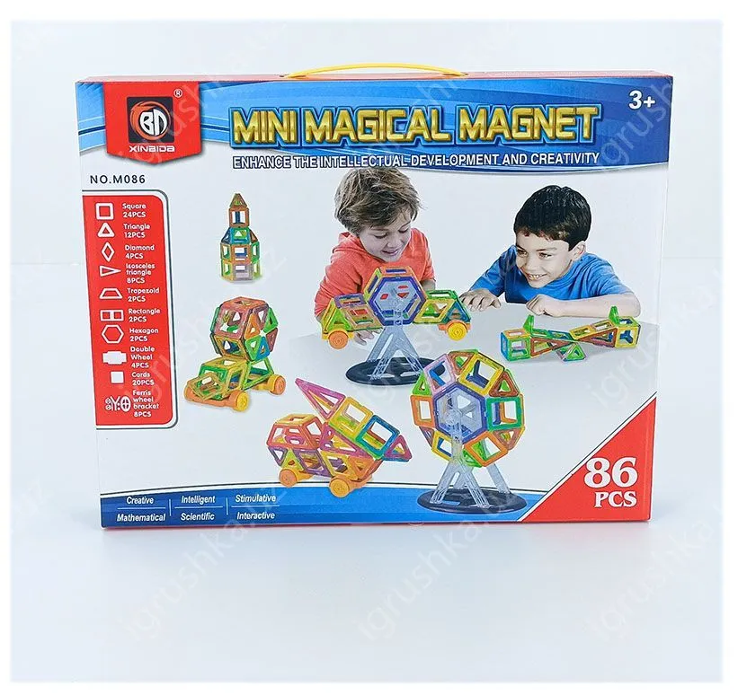 картинка Магнитный конструктор mini Magical magnet 86 деталей от магазина igrushka.uz