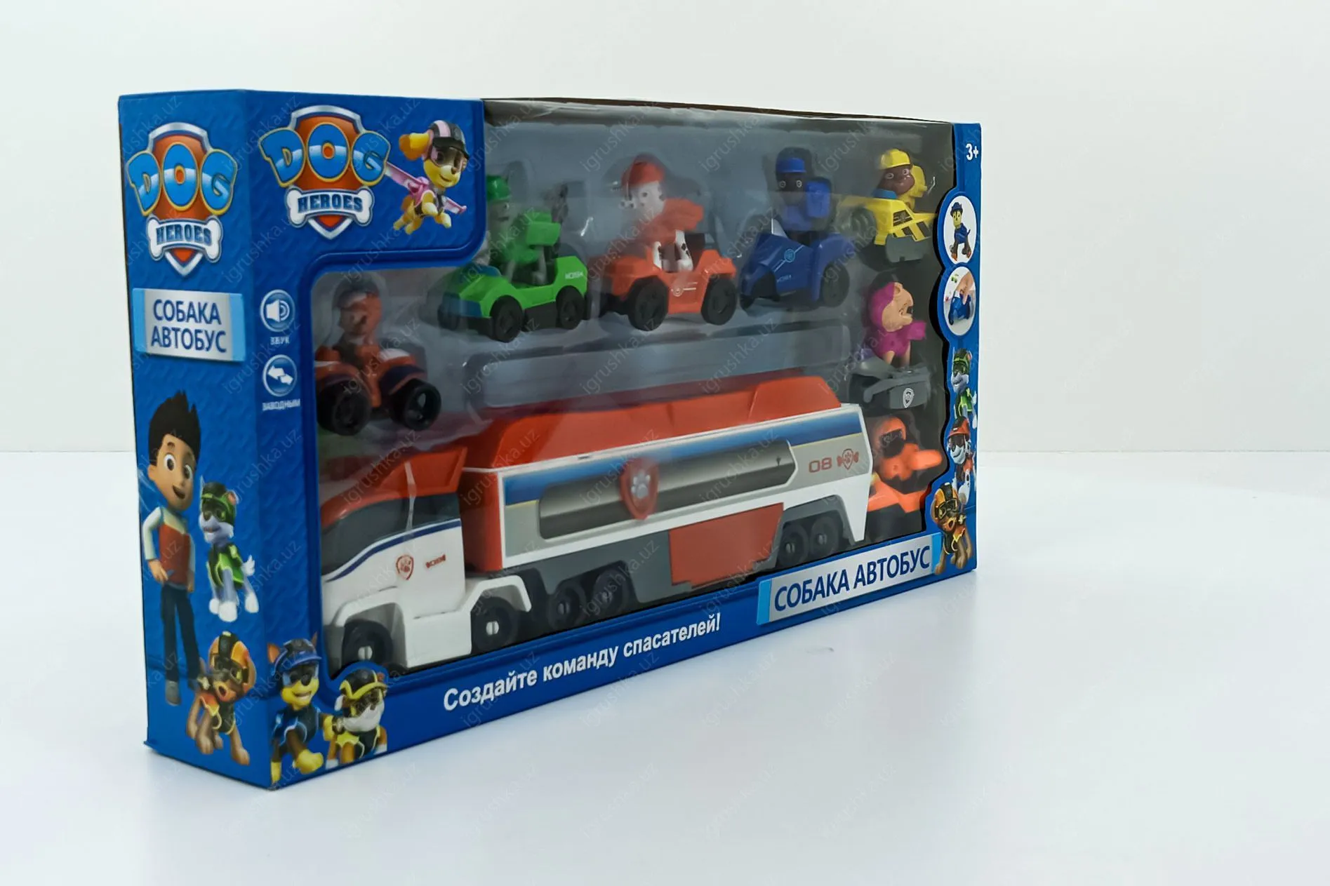 картинка Игровой набор "Щенячий патруль" (PAW Patrol) "Собака Автобус" с фигурками героев и их транспортными средствами от магазина igrushka.uz