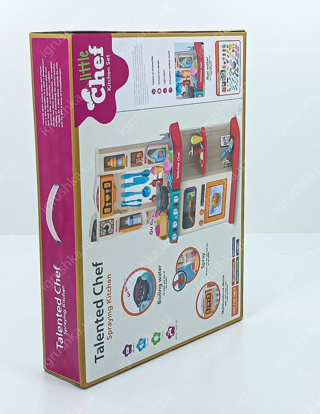 картинка Игровой набор кухня Talented Chef Little Chef, 65 предметов, с распылением от магазина igrushka.uz