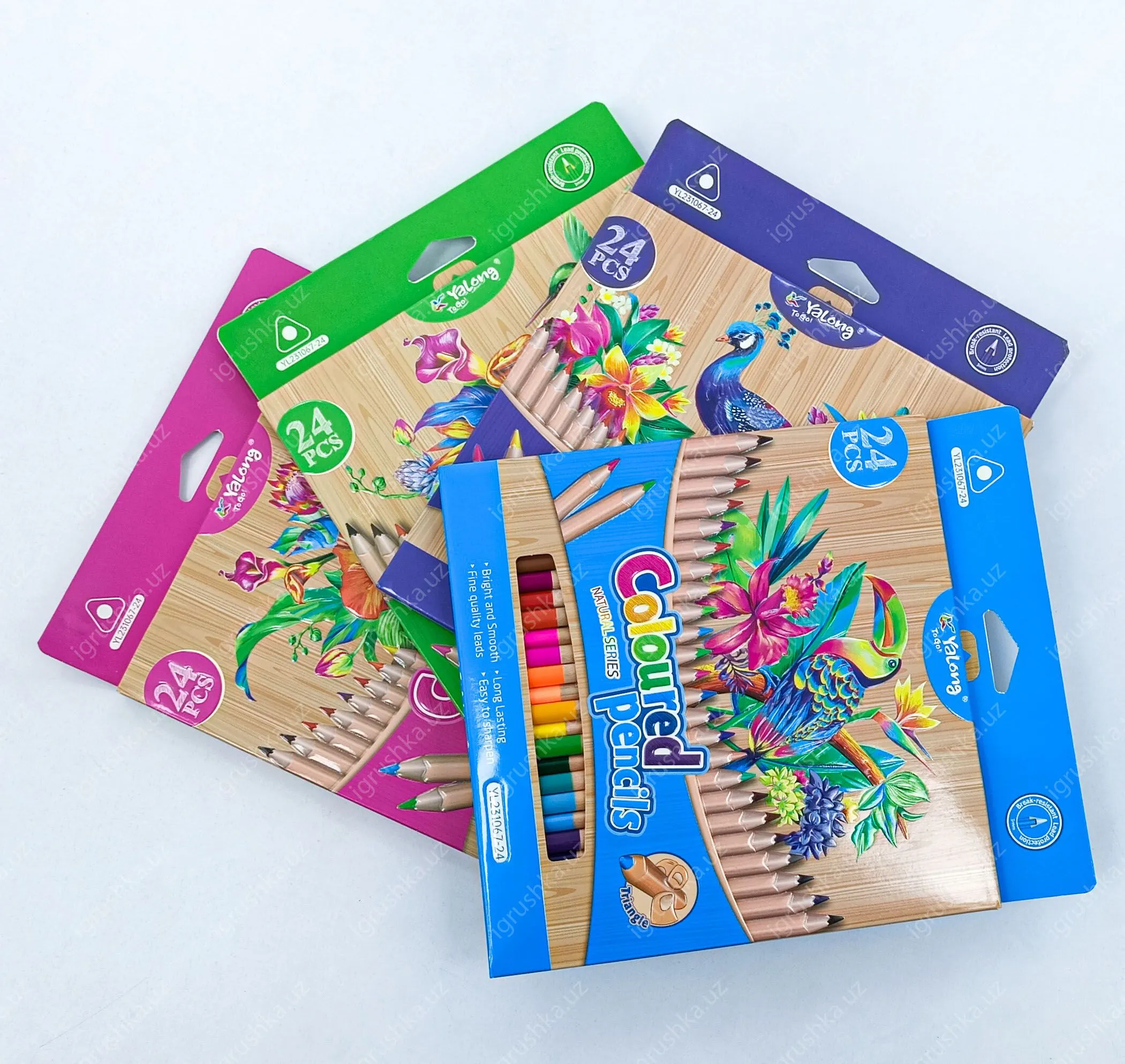 картинка Цветные карандаши для рисования Yalong YL231067-24 24 шт от магазина igrushka.uz