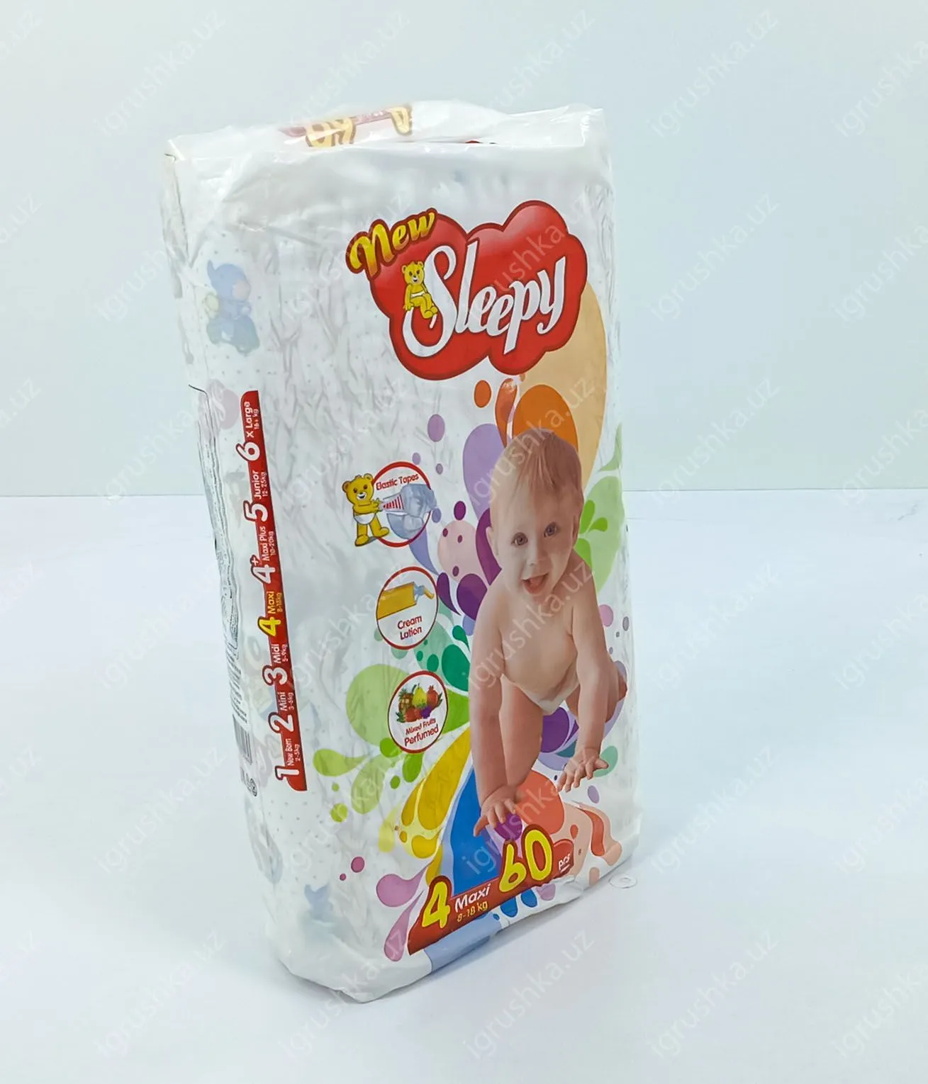 картинка Детские подгузники New Sleepy 7-14 кг 4-Макси 60 шт от магазина igrushka.uz