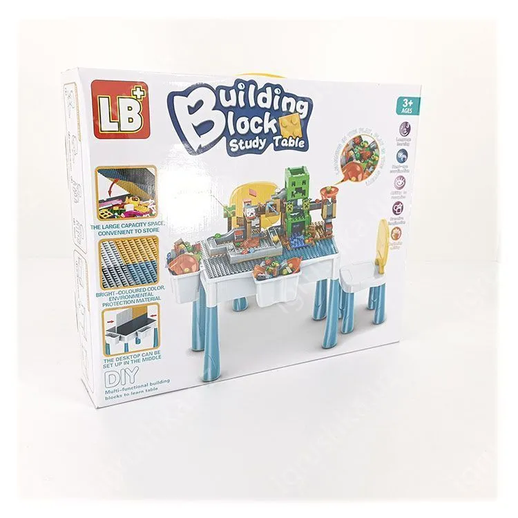 картинка Детский стол для конструктора LB+ Building Block, с ящиками и стулом от магазина igrushka.uz