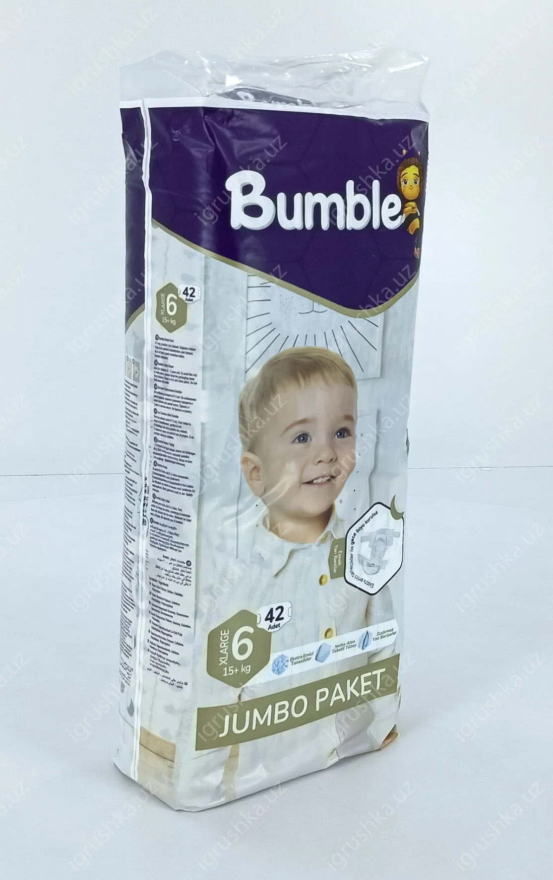 картинка Детские подгузники Bumble 6 JUMBO PAKET (15-30 кг) 42 шт. от магазина igrushka.uz