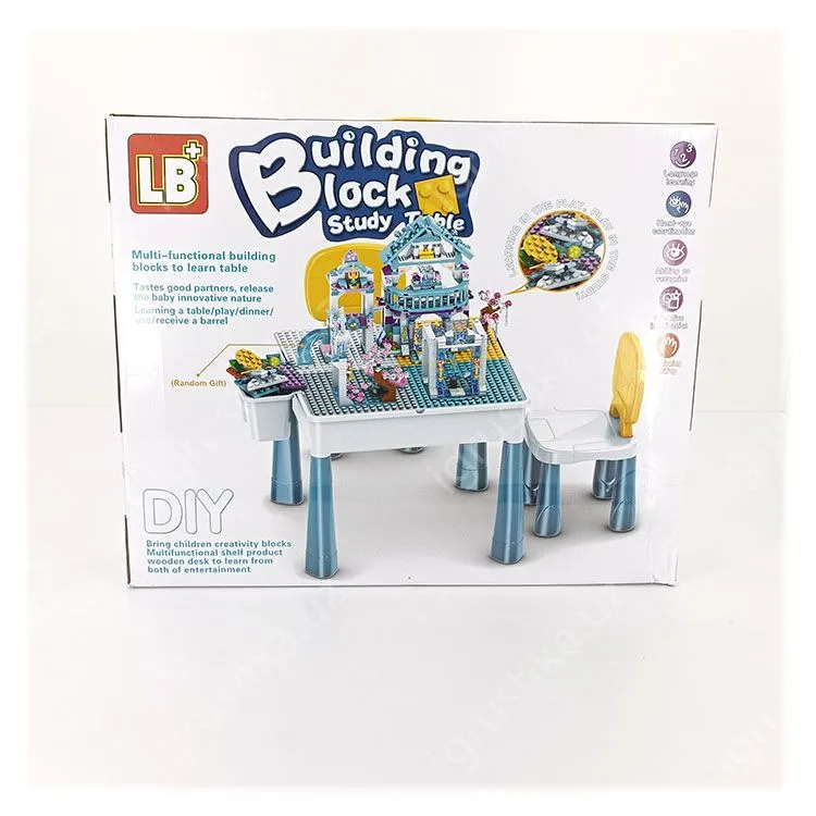 картинка Детский стол для конструктора LB+ Building Block, с ящиками и стулом от магазина igrushka.uz