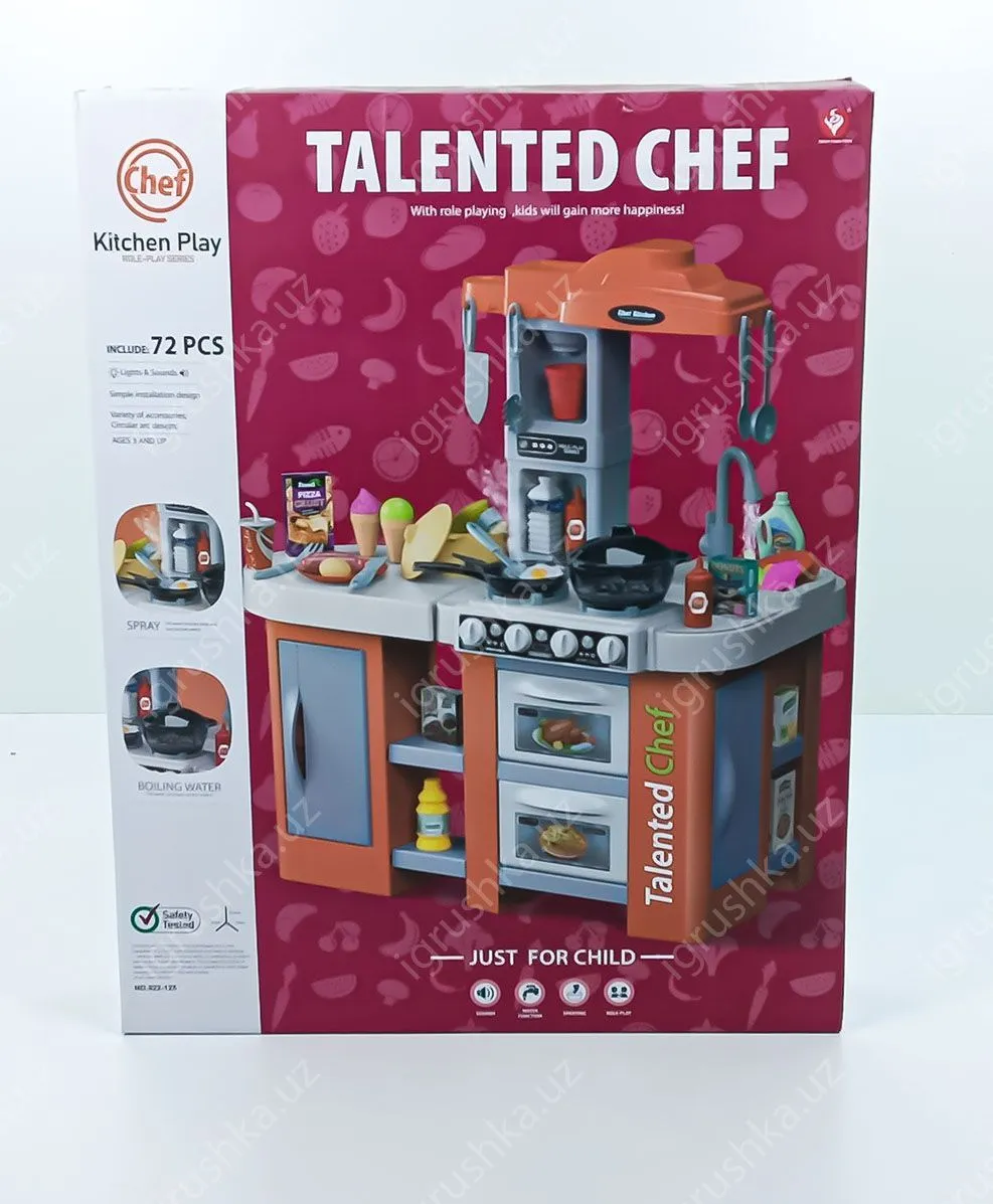 картинка Интерактивная кухня 72.5 см Talented Chef с водой, паром, со светом, звуком, 922-125 / 72 предметов от магазина igrushka.uz