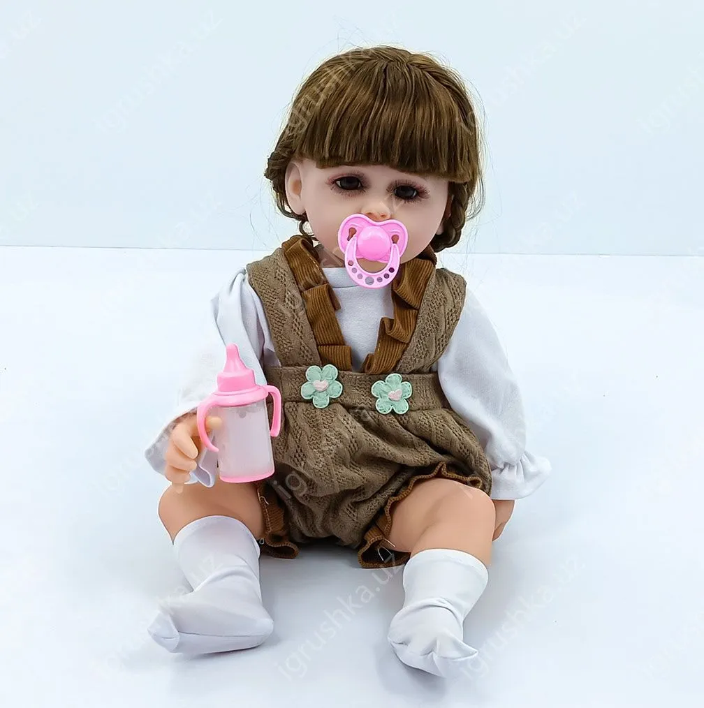 картинка 50 см Reborn Интерактивная кукла реборн девочка полностью силиконовая JM68-14 от магазина igrushka.uz