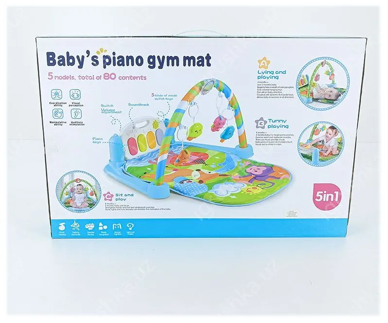 картинка Развивающий коврик Baby's piano gym mat с пианино и подвесками от магазина igrushka.uz
