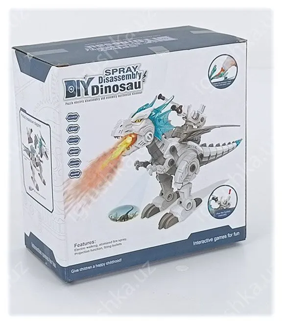 картинка Игрушка-динозавр Rong Kai "DIY Spray Disassembly Dinosaur" (с функцией спрея, проекции и стрельбы) от магазина igrushka.uz