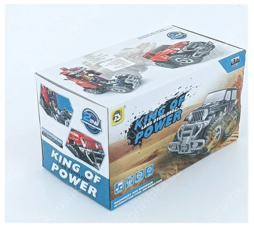 картинка Трансформер King of Power: Джип и Робот-Динозавр, 2 в 1, свет/звук от магазина igrushka.uz