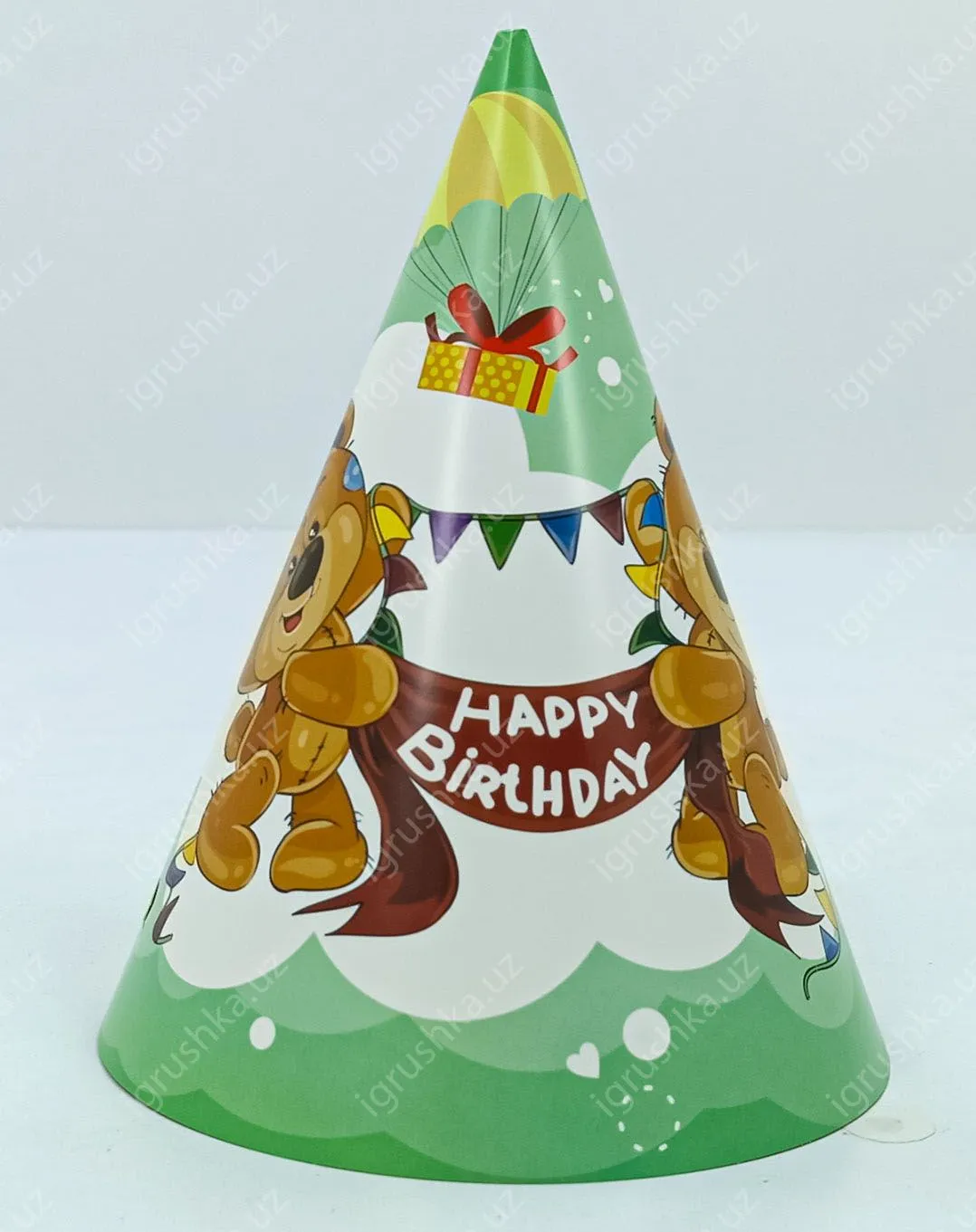 картинка Праздничные шапочки для детей - Happy birthday! Мишка (Цена за 1 штук) от магазина igrushka.uz
