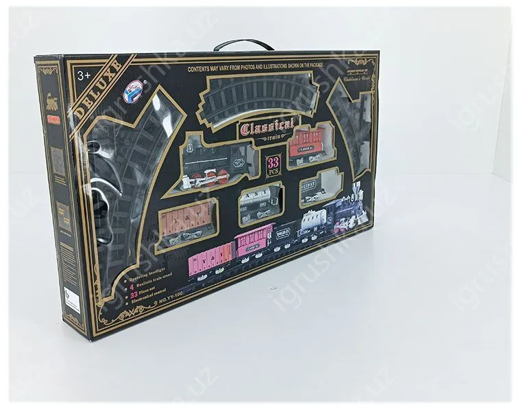 картинка Железная дорога Deluxe Classical (cвет, звук), 33 элемента от магазина igrushka.uz
