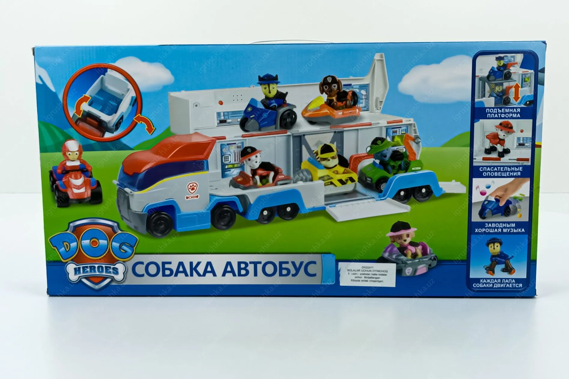 картинка Игровой набор "Щенячий патруль" (PAW Patrol) "Собака Автобус" с фигурками героев и их транспортными средствами от магазина igrushka.uz