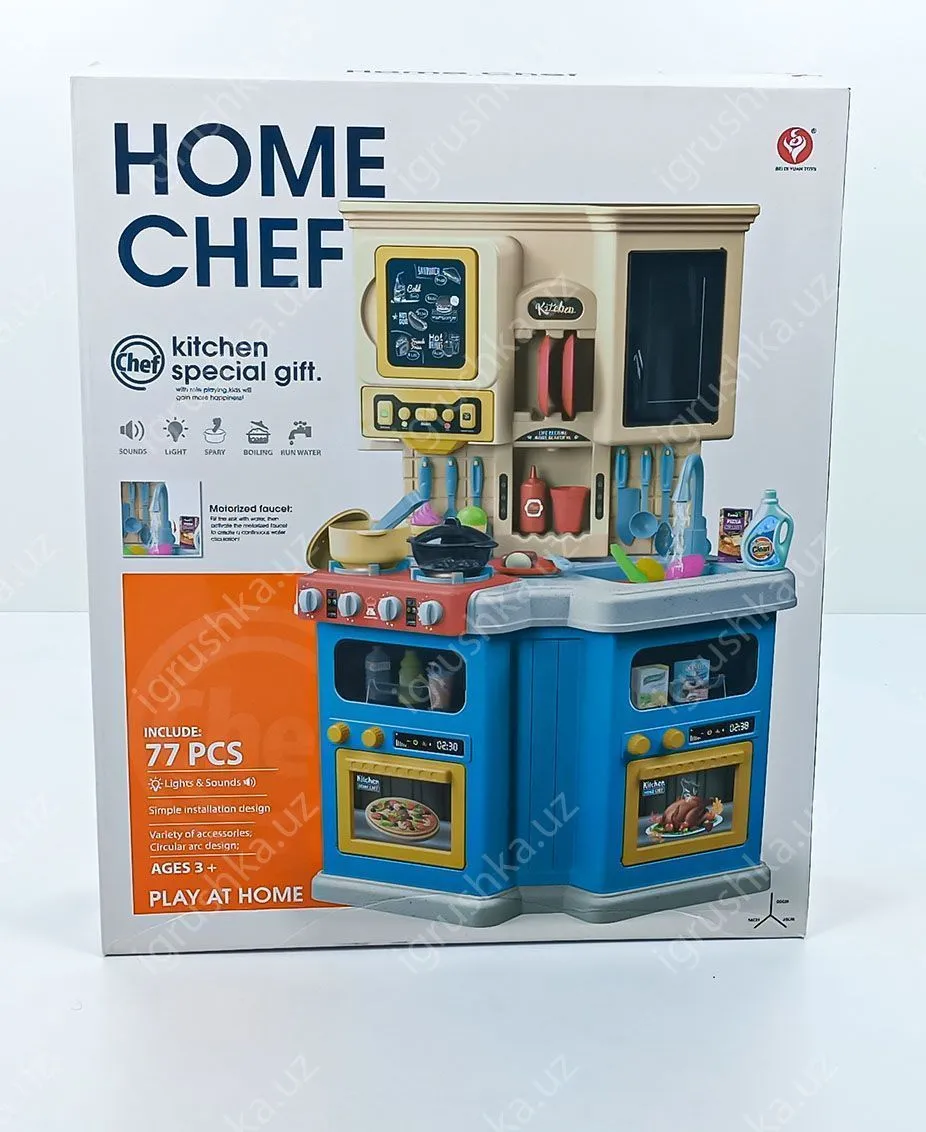 картинка Игровой набор "Home Chef" — кухня 77 предметов, свет/звук/вода от магазина igrushka.uz