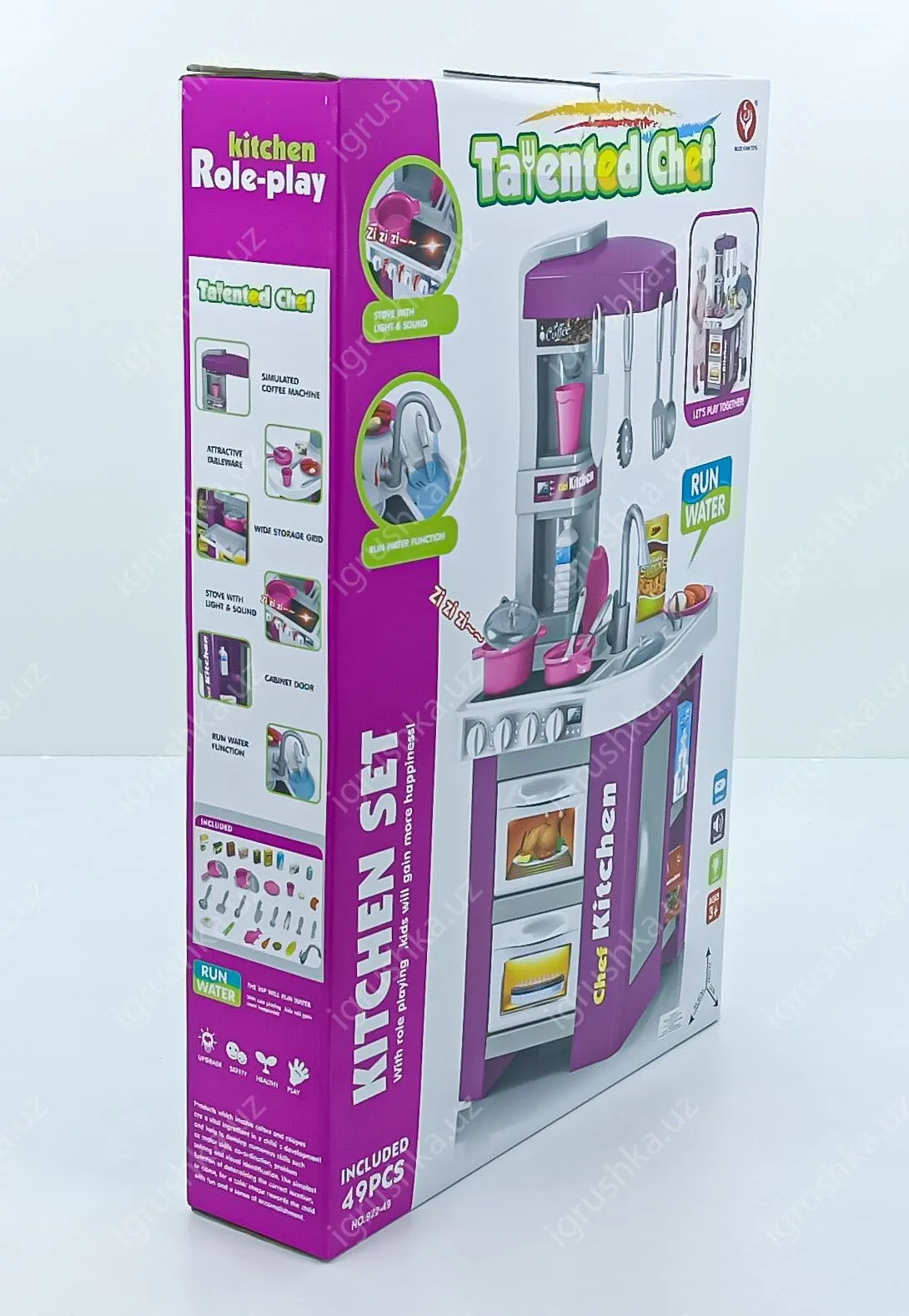 картинка Кухня детская игровая с паром, водой, музыкой и светомя Kitchen Set(TALENTED CHEF) 49 элементов 922-49 от магазина igrushka.uz