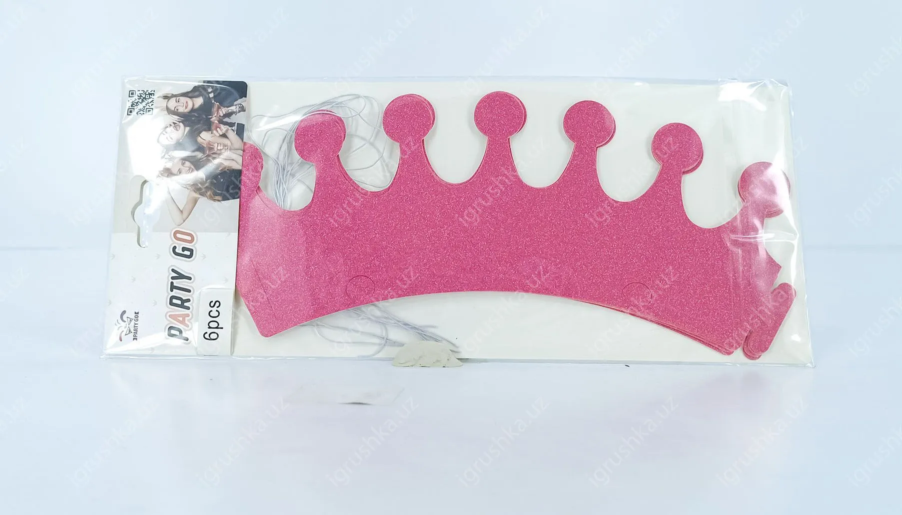 картинка Короны для праздника PARTY GO Розовая 6 шт. от магазина igrushka.uz