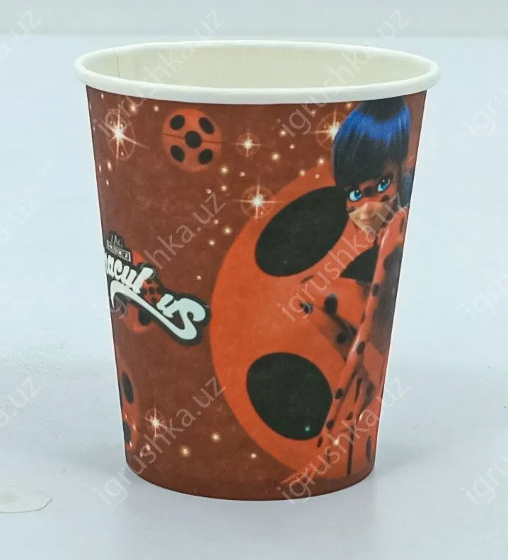 картинка Стаканчики детские одноразовые "Леди баг" 8 см от магазина igrushka.uz