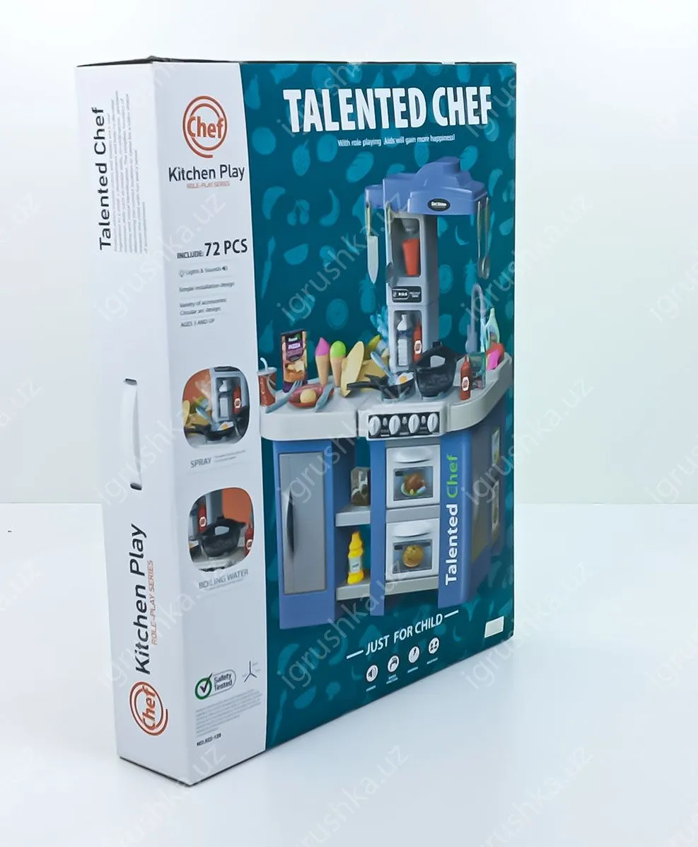 картинка Интерактивная кухня 72.5 см Talented Chef с водой, паром, со светом, звуком, 922-125 / 72 предметов от магазина igrushka.uz