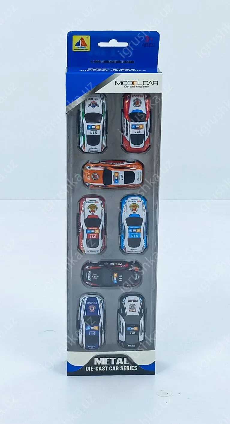 картинка Набор гоночных машин металлический, 8 в 1 от магазина igrushka.uz