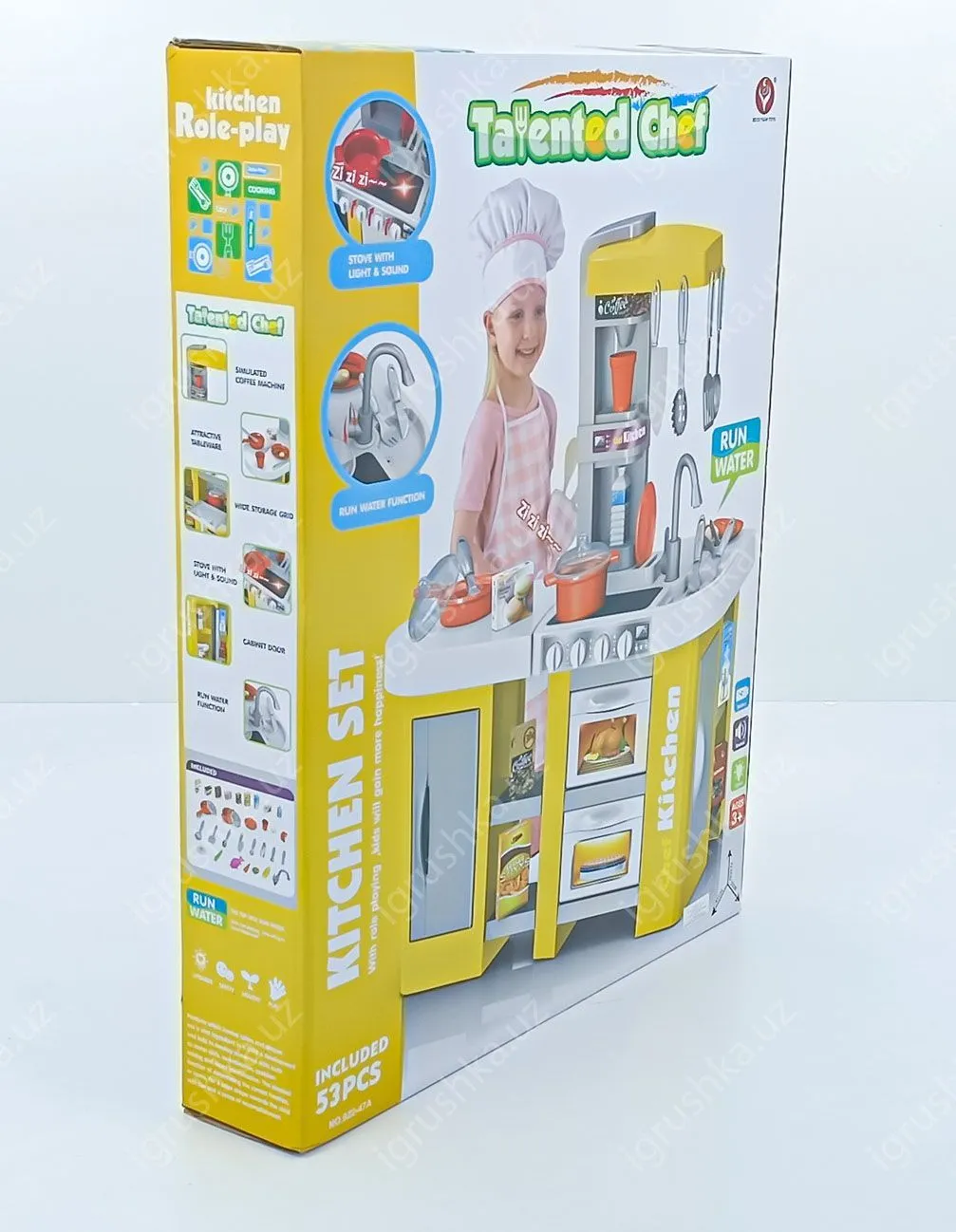 картинка Кухня детская игровая с паром, водой, музыкой и светомя Kitchen Set(TALENTED CHEF) 53 элементов 922-46A от магазина igrushka.uz