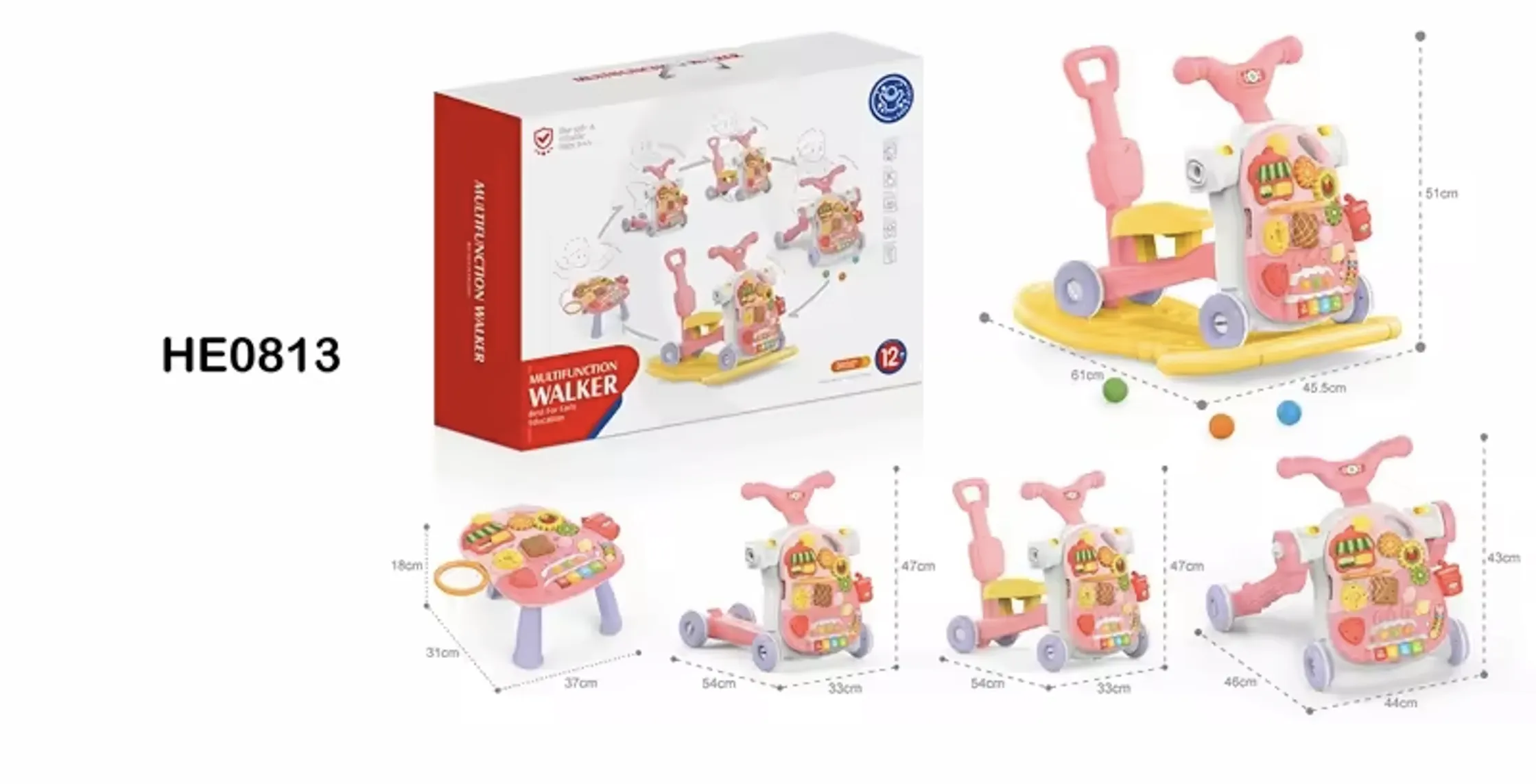 картинка Многофункциональный 5 в 1 детский ходунок активный стол детская тележка от магазина igrushka.uz