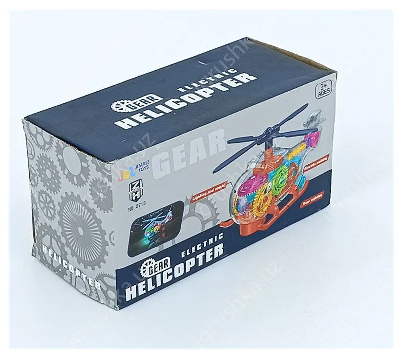 картинка Прозрачная вертолет с шестеренками светящаяся со звуком 713 от магазина igrushka.uz
