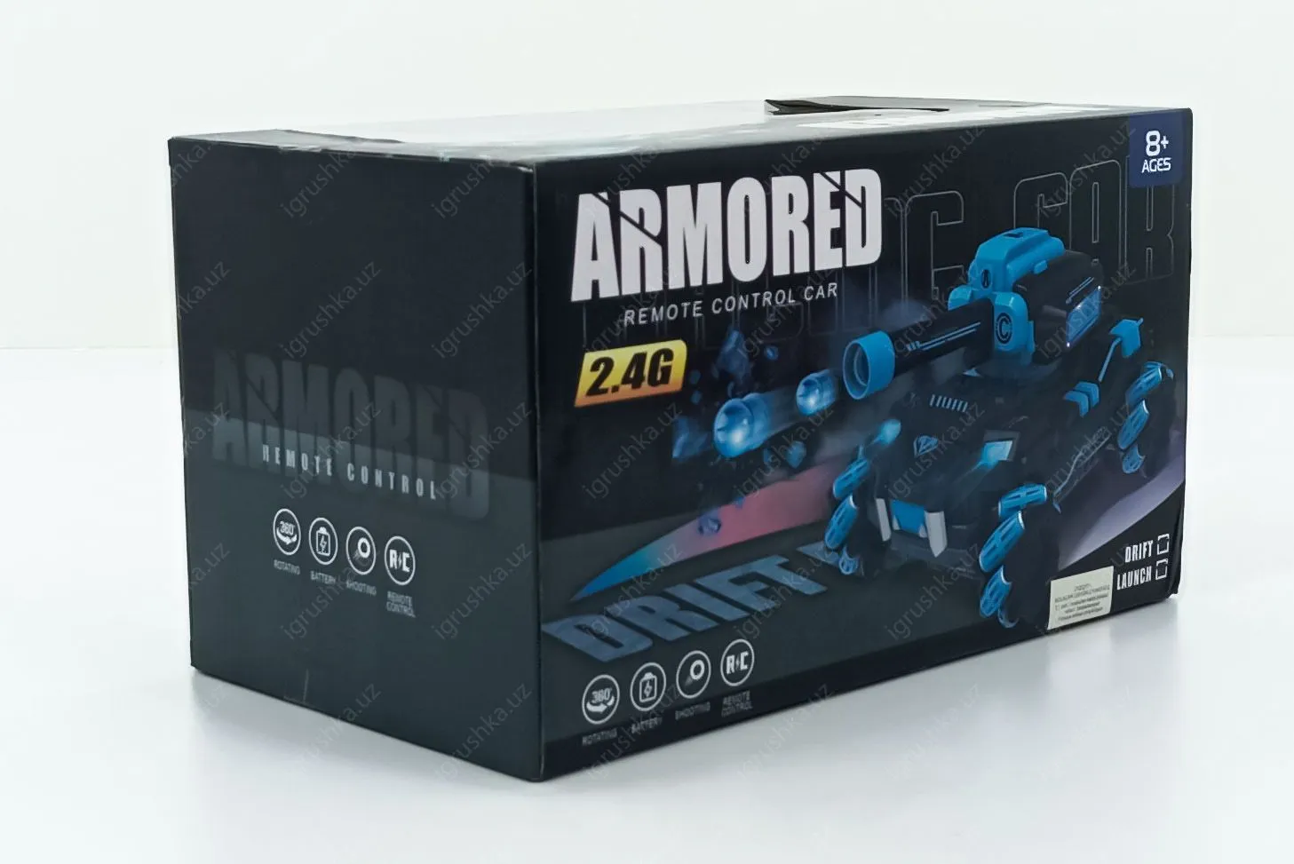 картинка Танк на радиоуправлении стреляет орбизами (899D-6) пульт+браслет, роликовые колеса, звук, акум. 3,7 V от магазина igrushka.uz