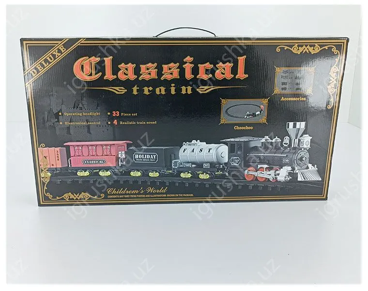 картинка Железная дорога Deluxe Classical (cвет, звук), 33 элемента от магазина igrushka.uz