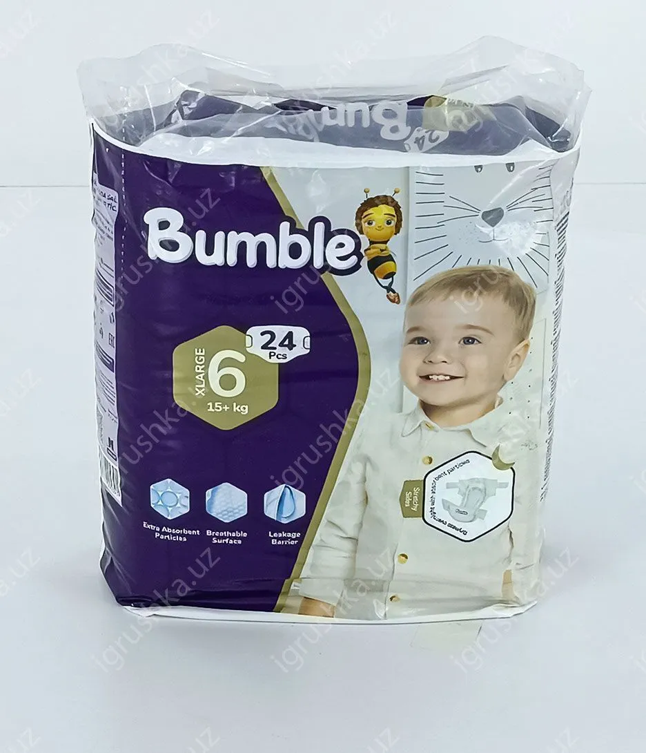 картинка Детские подгузники Bumble 6 XLARGE (15-30 кг) 24 шт. от магазина igrushka.uz