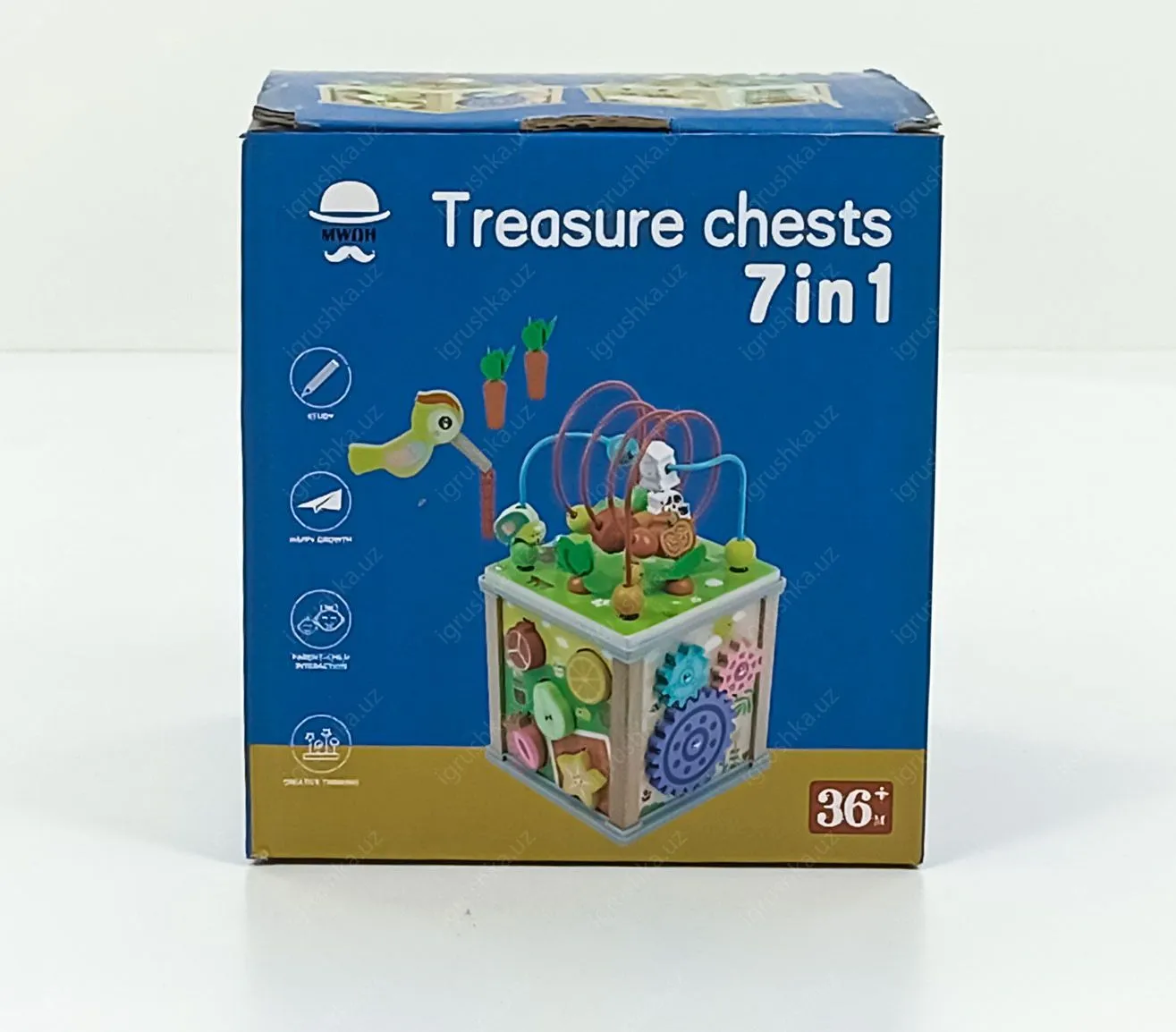 картинка Развивающий деревянный куб "Treasure chests 7 in 1" от магазина igrushka.uz
