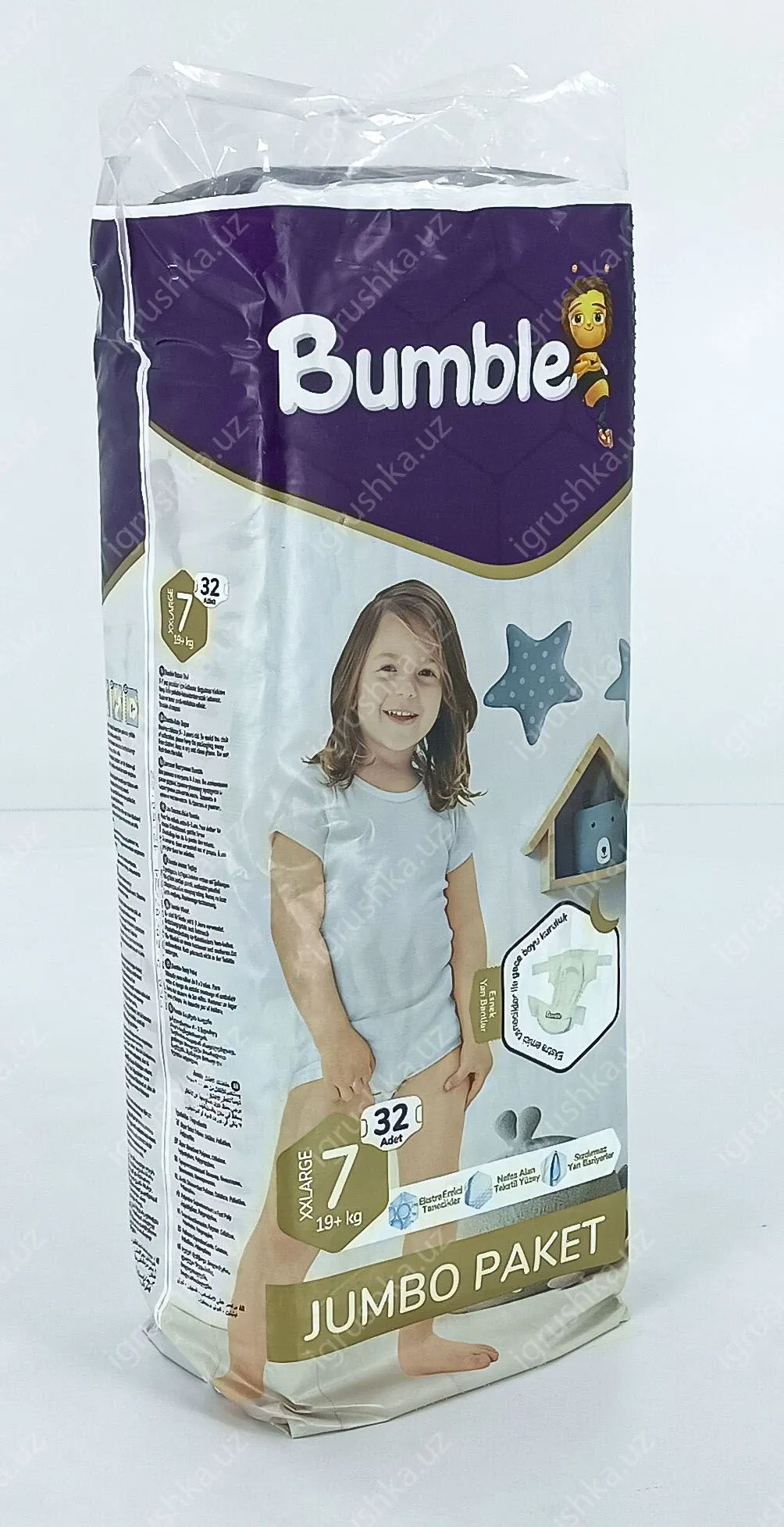 картинка Детские подгузники Bumble 6 JUMBO PAKET (19-+ кг) 32 шт. от магазина igrushka.uz
