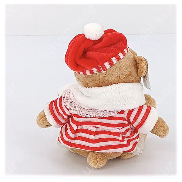 картинка Мягкая игрушка Мишка Тедди в красном платье Zakir Toys, 24 см от магазина igrushka.uz