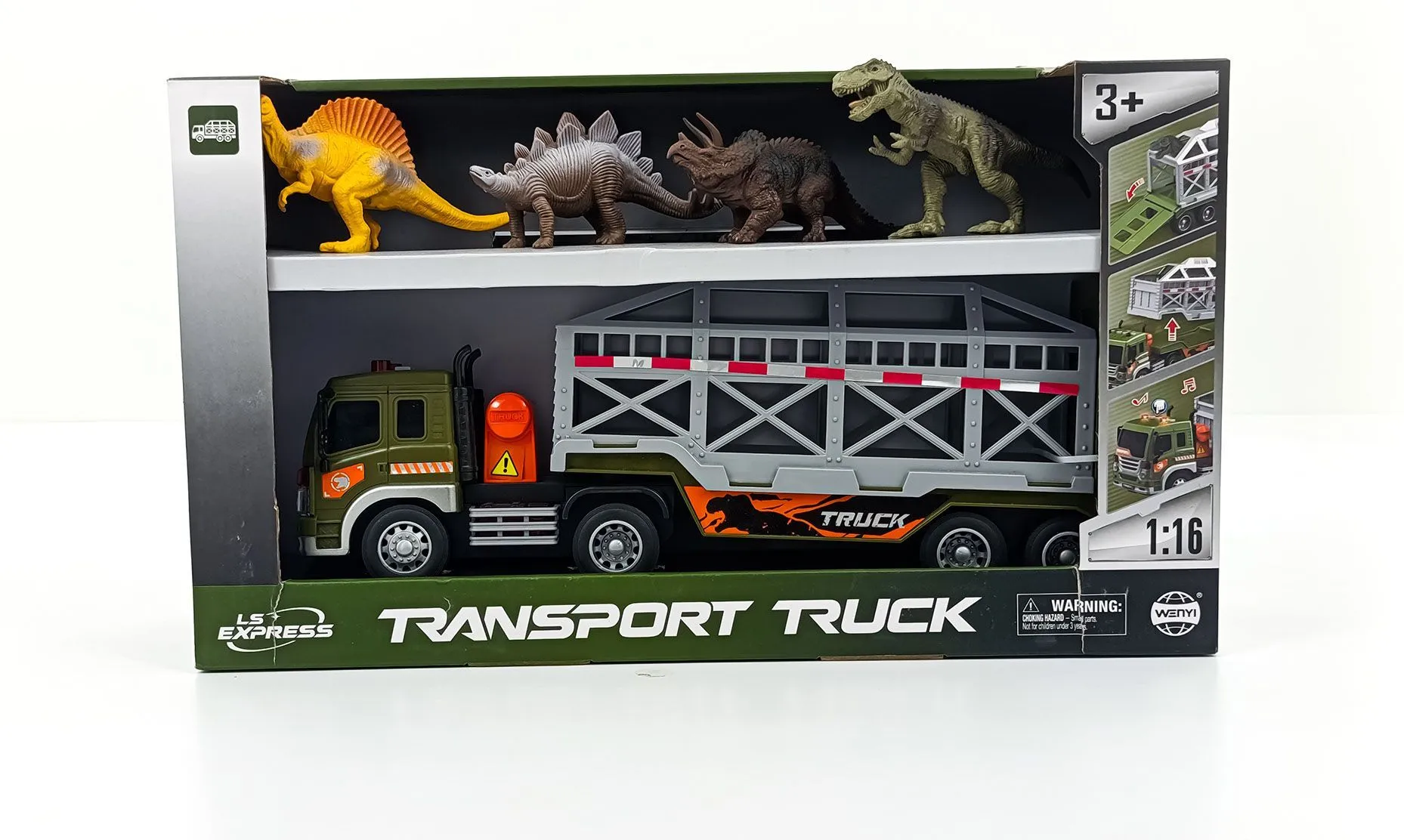 картинка Игрушечный набор "Транспортный грузовик с динозаврами" от магазина igrushka.uz
