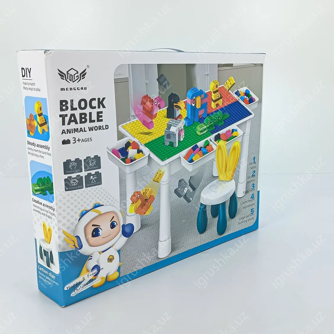 картинка Столик с стульями для конструктора BLOCK TABLE MG-1050 B от магазина igrushka.uz