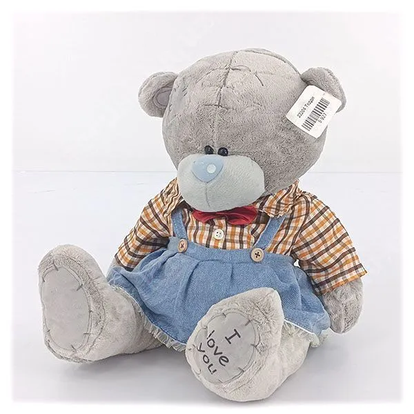 картинка Плюшевый мишка Тедди 35 см в наряде с вышивкой I Love You от магазина igrushka.uz